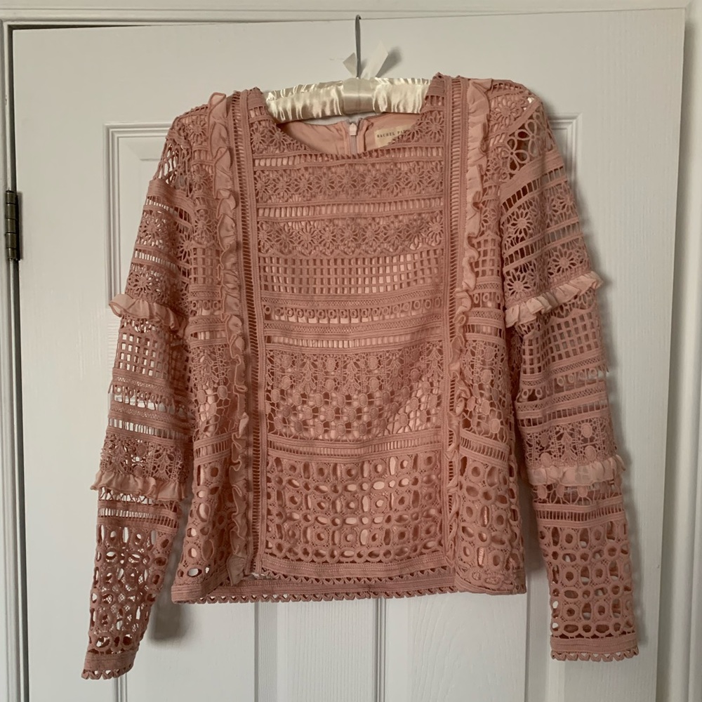 ✨HOST PICK X 2✨RACHEL PARCELL pink lace top | EUC | Size: XS - Picture 3 of 6
